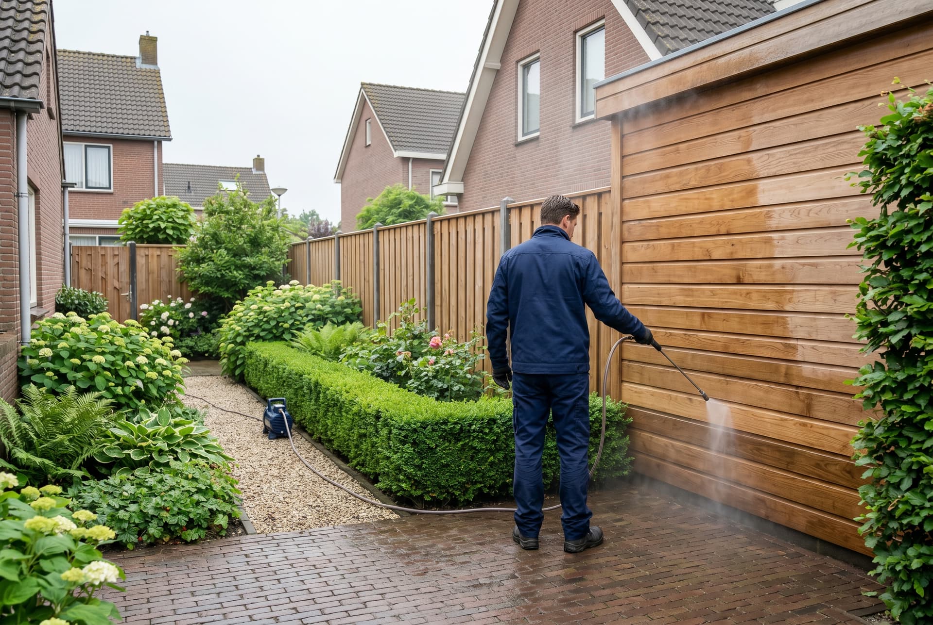 Houtwerk reinigen met softwash door Exterio