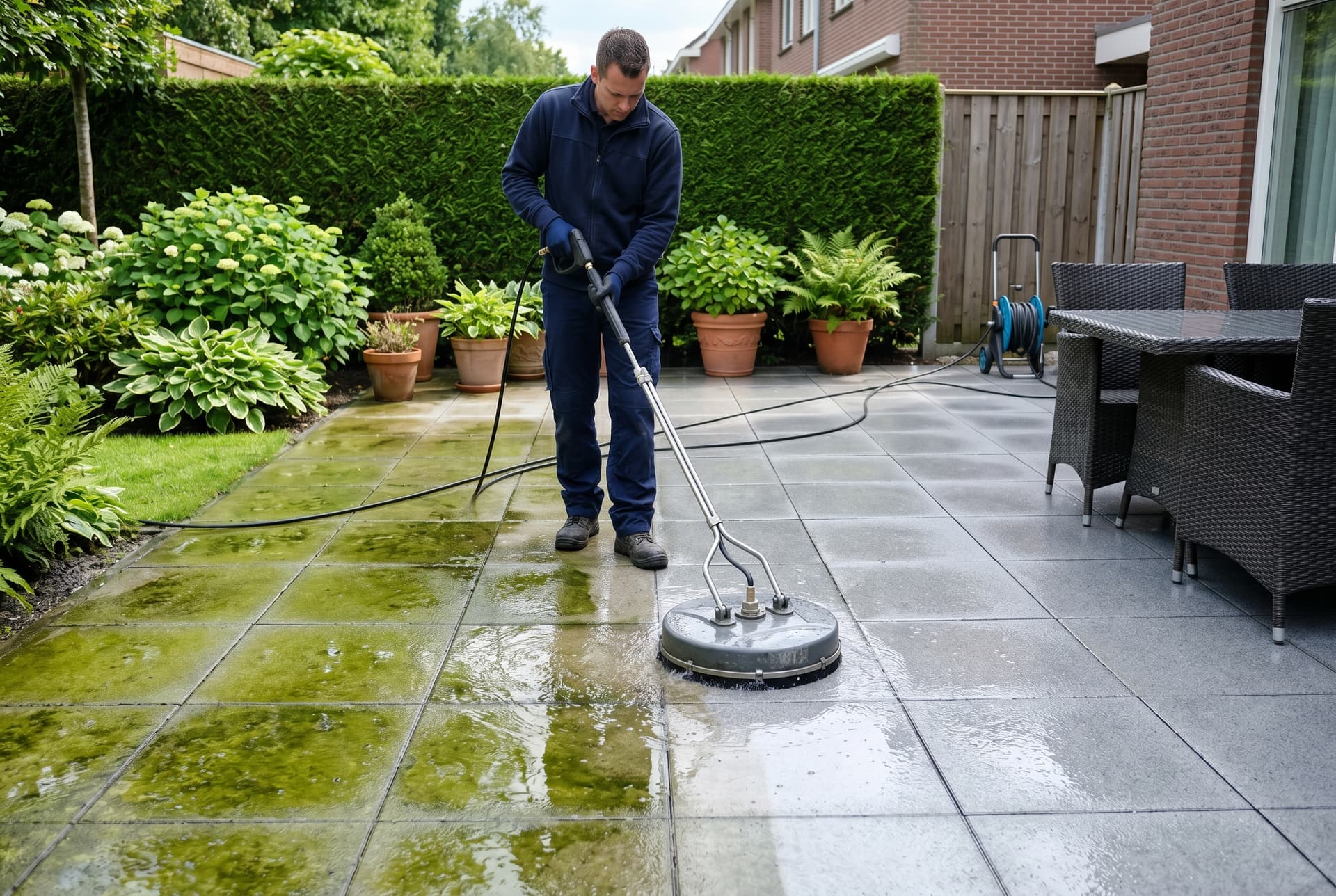 Terrasreiniging met softwash door Exterio